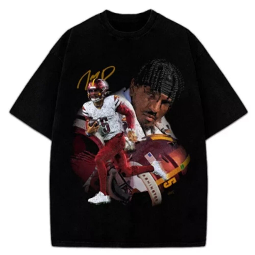 Jayden Daniels T-Shirt Washington Football Rookie Star Custom Graphic Tee